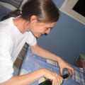 Pilou (marrant, la seule photo avec la bouteille de vin est pour lui...)