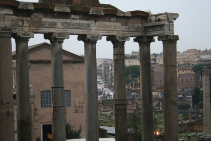 Le forum et Rome à l'arrière plan