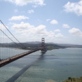 Le golden gate bridge, San Francisco en fond