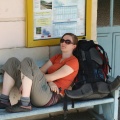 Marie à la gare de Villefort, en attendant le train