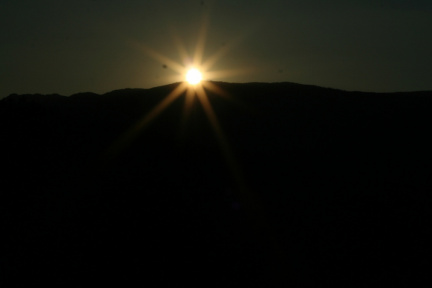 Coucher de soleil derrière le Mont Lozèreh